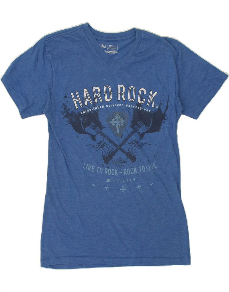 HARD ROCK CAFE Mens Mallorca Graphic T-Shirt Top Medium Blue Cotton | Vintage Hard Rock Cafe | Thrift | Second-Hand Hard Rock Cafe | Used Clothing | Messina Hembry 