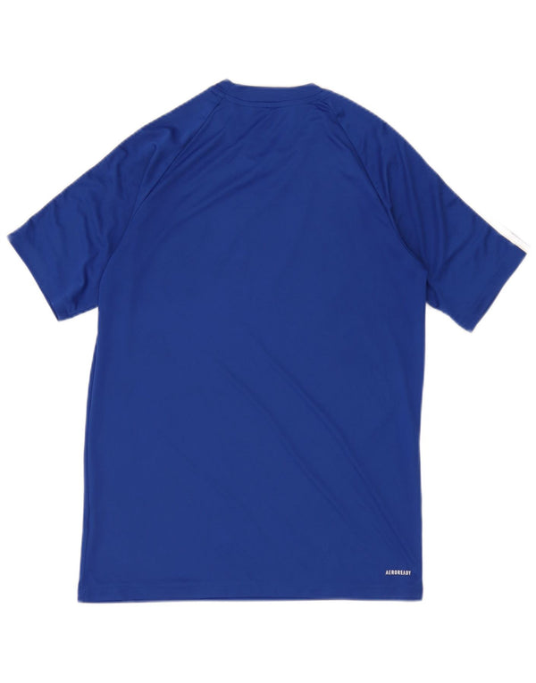 Adidas Boys Aeroready T-Shirt Top 15-16 Years Blue Polyester