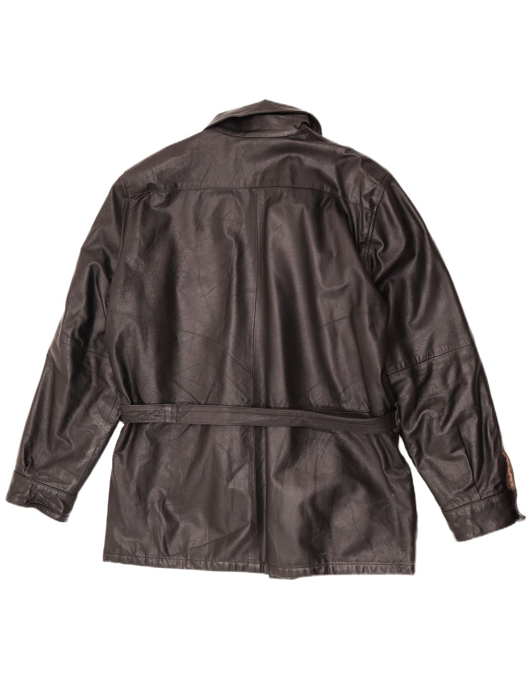Vintage Mens Leather Jacket IT 52 XL Black Leather
