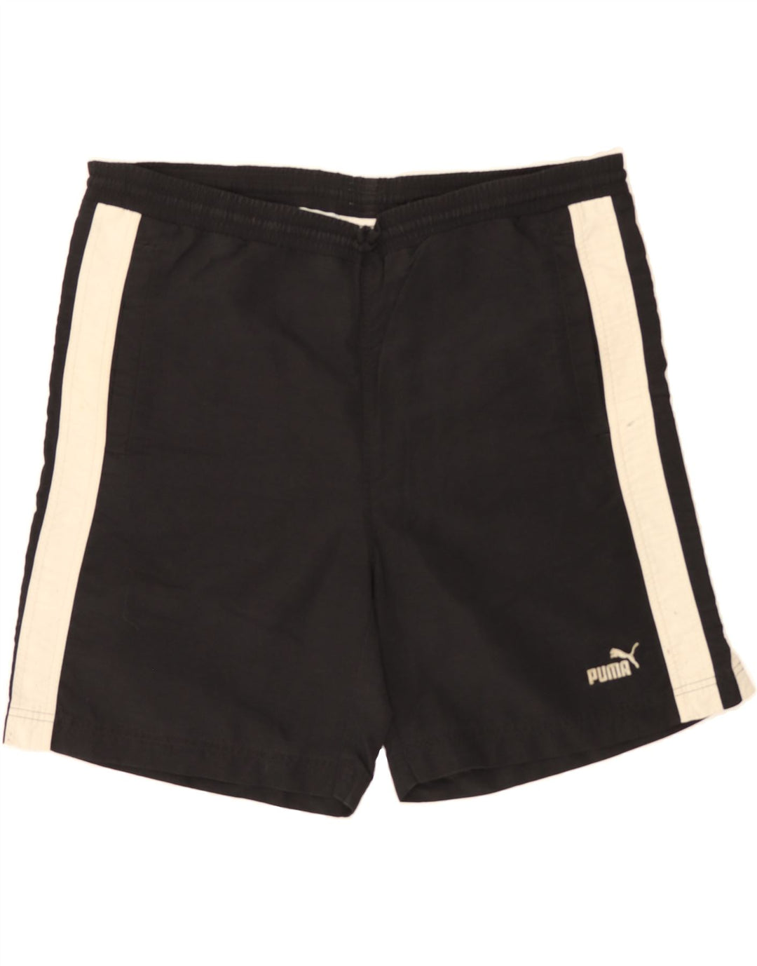 PUMA Mens Sport Shorts Medium  Black Colourblock Polyester Vintage Puma and Second-Hand Puma from Messina Hembry 