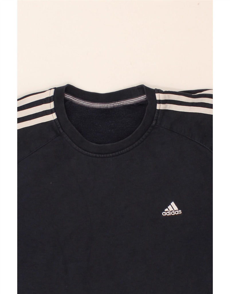 ADIDAS Mens Sweatshirt Jumper Large Navy Blue Cotton Vintage Adidas and Second-Hand Adidas from Messina Hembry 