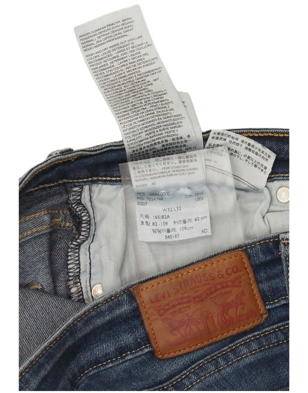 Levi's Womens Slim Jeans W32 L32 Navy Blue Cotton