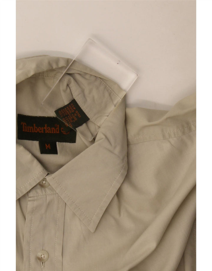 Timberland Mens Short Sleeve Loose Fit Shirt Medium Khaki Cotton