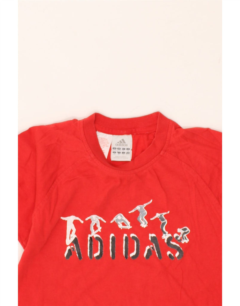 ADIDAS Boys Graphic T-Shirt Top 7-8 Years Red Cotton | Vintage Adidas | Thrift | Second-Hand Adidas | Used Clothing | Messina Hembry 