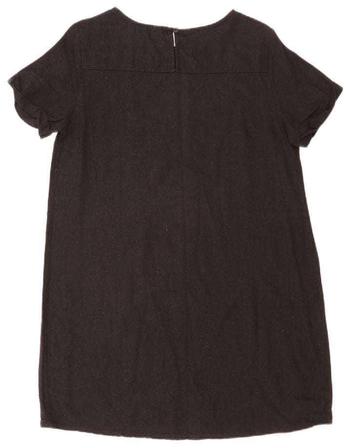 Lipsy Womens Shift Dress UK 12 Medium Black Linen