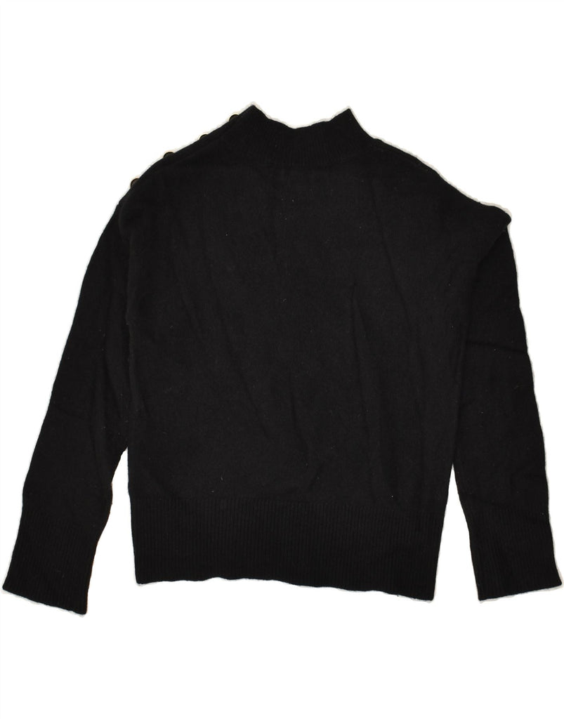 MASSIMO DUTTI Womens Crop Turtle Neck Jumper Sweater UK 6 XS Black Wool | Vintage Massimo Dutti | Thrift | Second-Hand Massimo Dutti | Used Clothing | Messina Hembry 