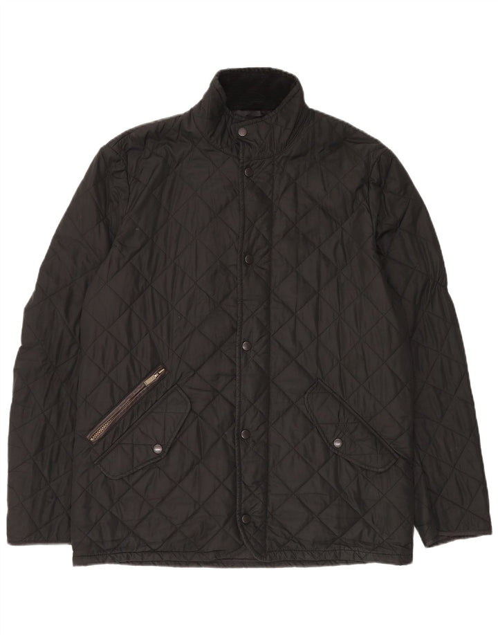 Barbour Mens Quilted Jacket UK 38 Medium Black Polyester