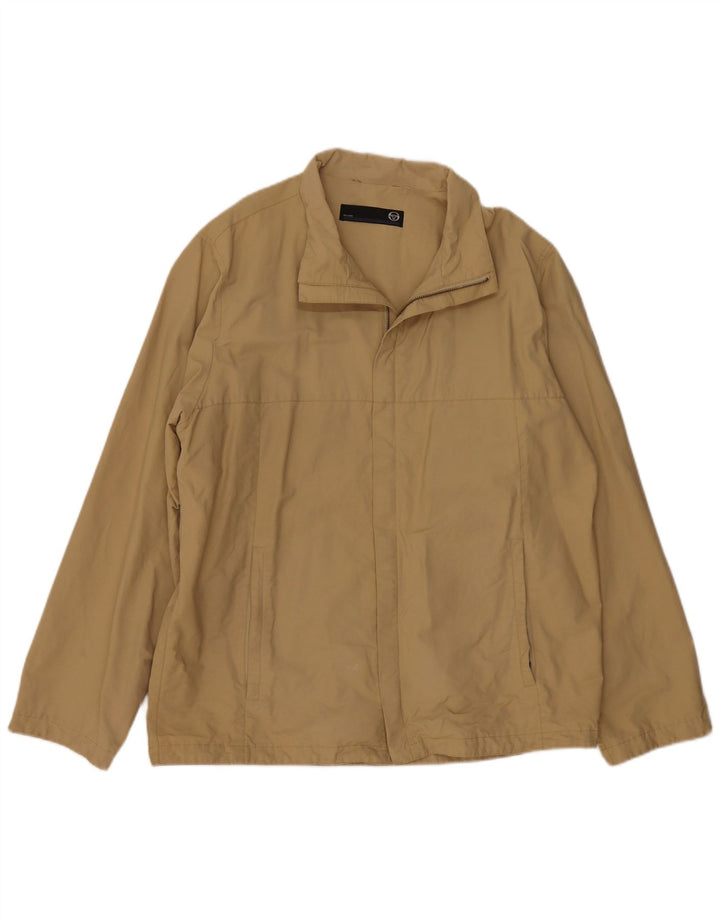 Sergio Tacchini Mens Bomber Jacket UK 42 XL Beige Cotton