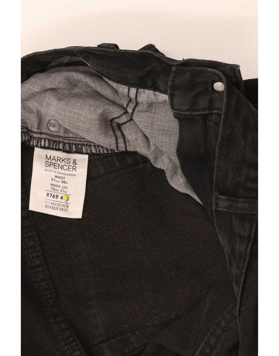 Marks & Spencer Mens Blue Harbour Straight Jeans W36 L31 Black Cotton