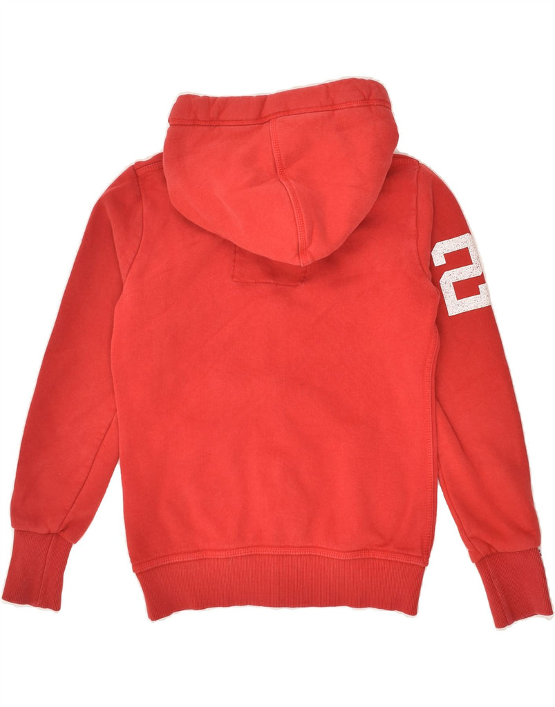 SUPERDRY Womens Graphic Zip Hoodie Sweater UK 8 Small Red Cotton | Vintage Superdry | Thrift | Second-Hand Superdry | Used Clothing | Messina Hembry 