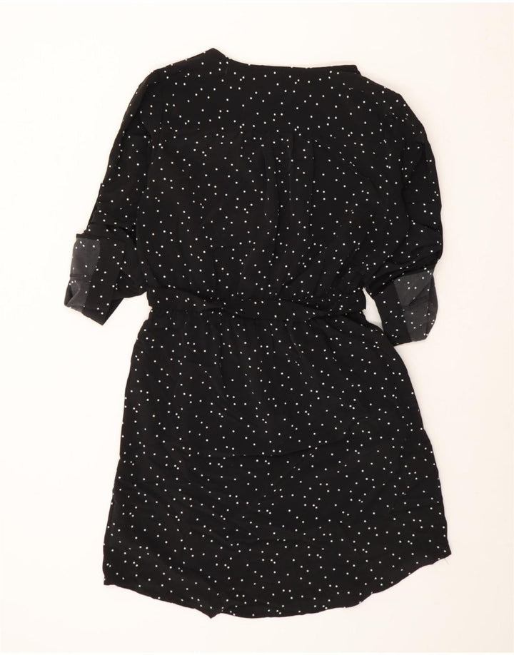 MOSSIMO Womens Batwing A-Line Dress UK 10 Small Black Spotted Polyester Vintage Mossimo and Second-Hand Mossimo from Messina Hembry 