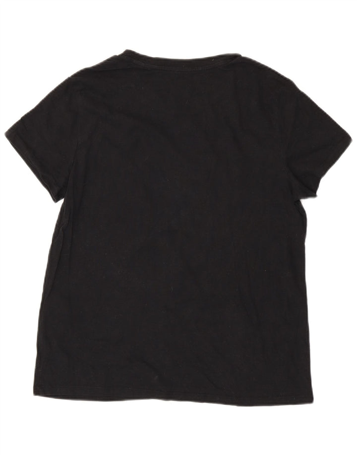 LEVI'S Womens T-Shirt Top UK 12 Medium Black Cotton