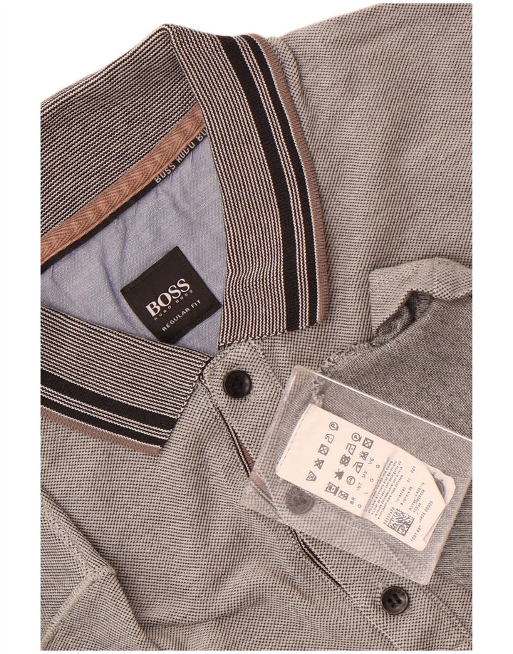 Hugo Boss Mens Regular Fit Polo Shirt Large Grey Cotton