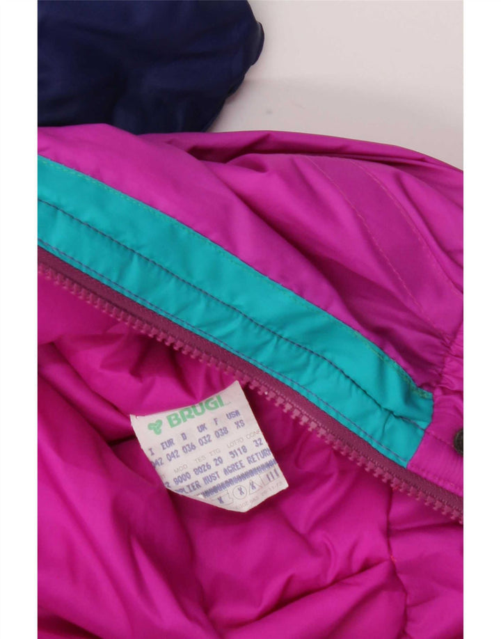 Brugi Womens Hooded Ski Jumpsuit IT 42 Medium Pink Colourblock Polyamide