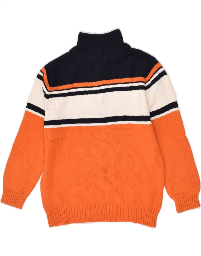 NAUTICA Boys Zip Neck Jumper Sweater 5-6 Years Medium Orange Colourblock | Vintage Nautica | Thrift | Second-Hand Nautica | Used Clothing | Messina Hembry 