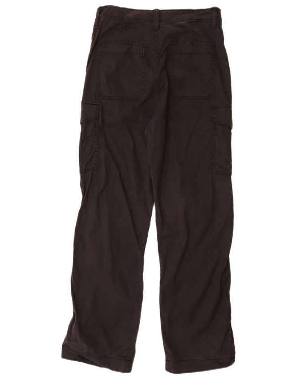 Marks & Spencer Womens Straight Cargo Trousers UK 10 Small W28 L30 Black