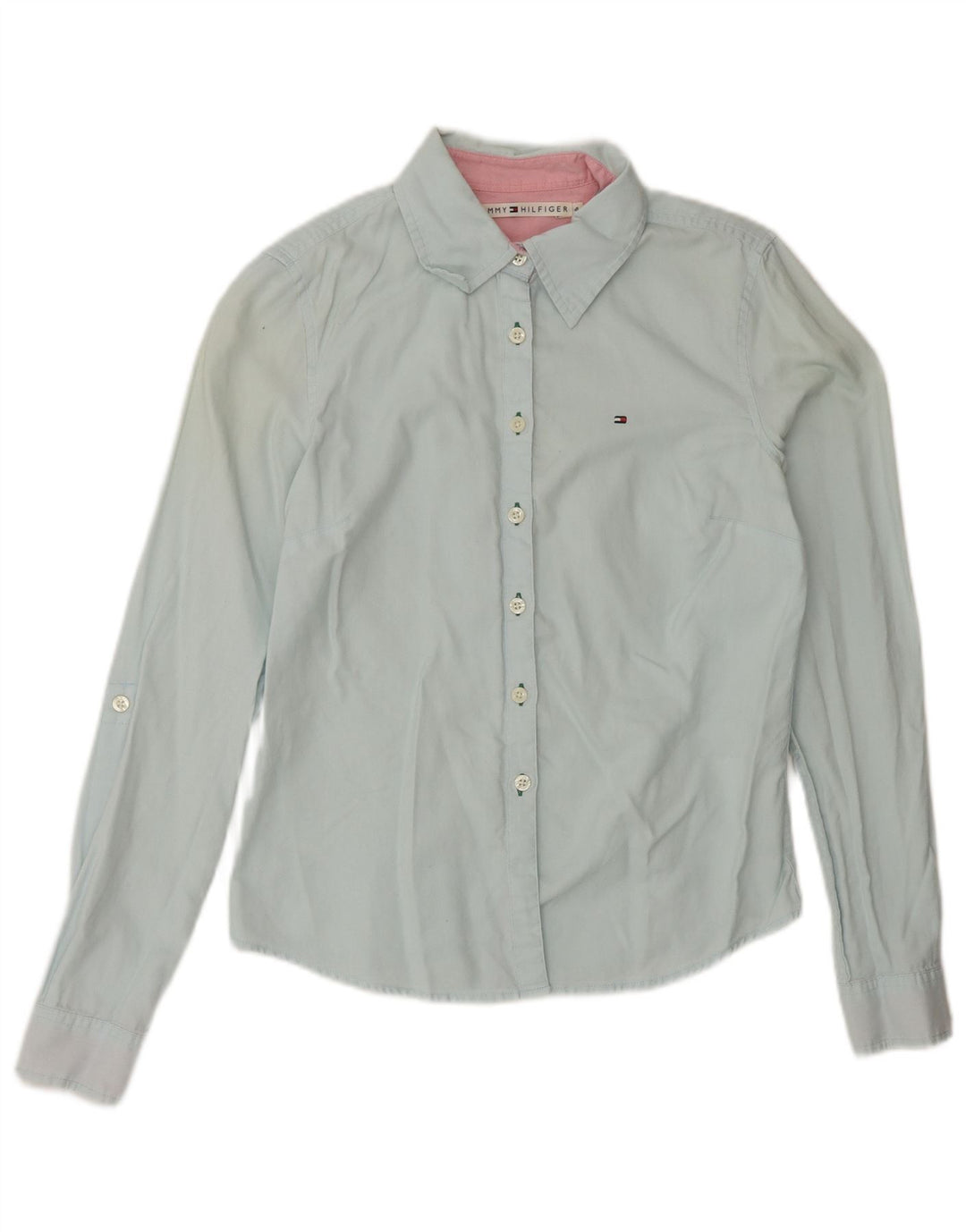 TOMMY HILFIGER Womens Shirt US 4 Small Blue Cotton