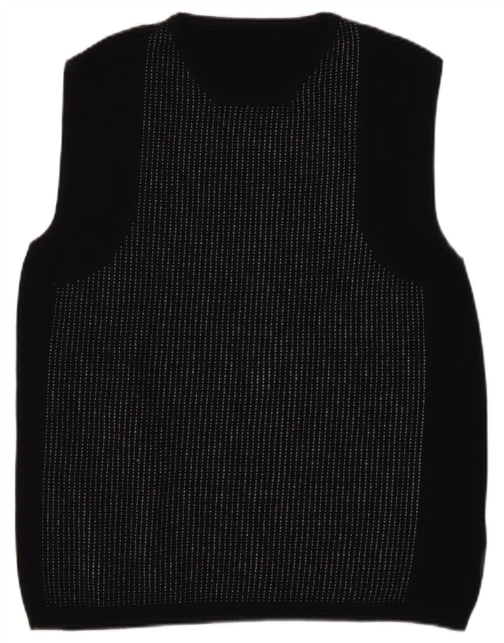 Vintage Womens Vest Tank Top UK 14 Large Black