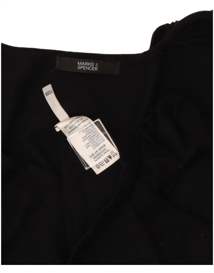 Marks & Spencer Womens Boat Neck Jumper Sweater UK 10 Small Black