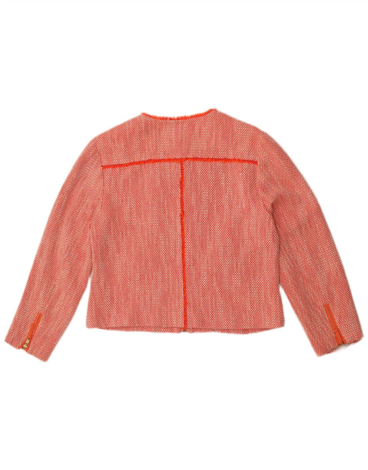 Tommy Hilfiger Womens Crop Blazer Jacket US 12 Large Orange Cotton