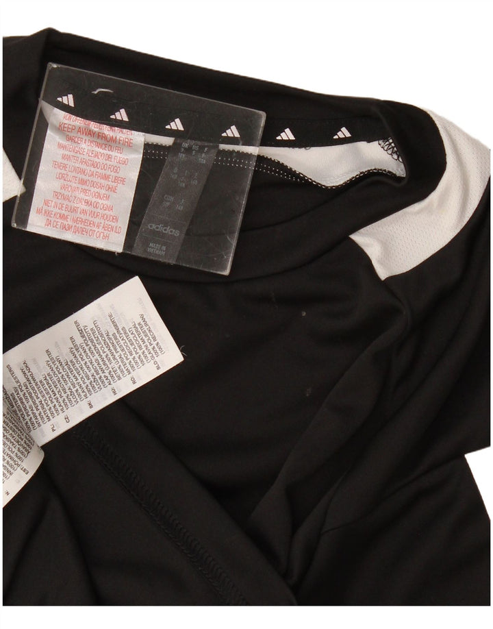 Adidas Boys Aeroready T-Shirt Top 9-10 Years Black Polyester