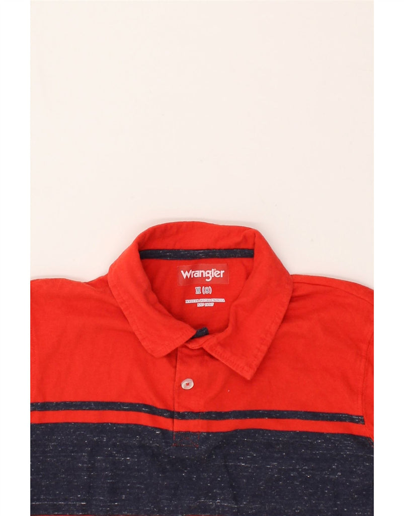 WRANGLER Boys Polo Shirt 7-8 Years Medium Red Colourblock Cotton | Vintage Wrangler | Thrift | Second-Hand Wrangler | Used Clothing | Messina Hembry 