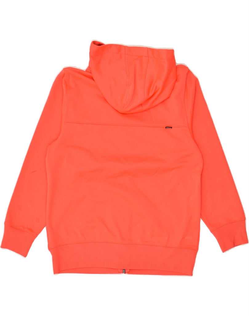 HURLEY Womens Graphic Zip Hoodie Sweater UK 14 Large Orange Polyester | Vintage Hurley | Thrift | Second-Hand Hurley | Used Clothing | Messina Hembry 