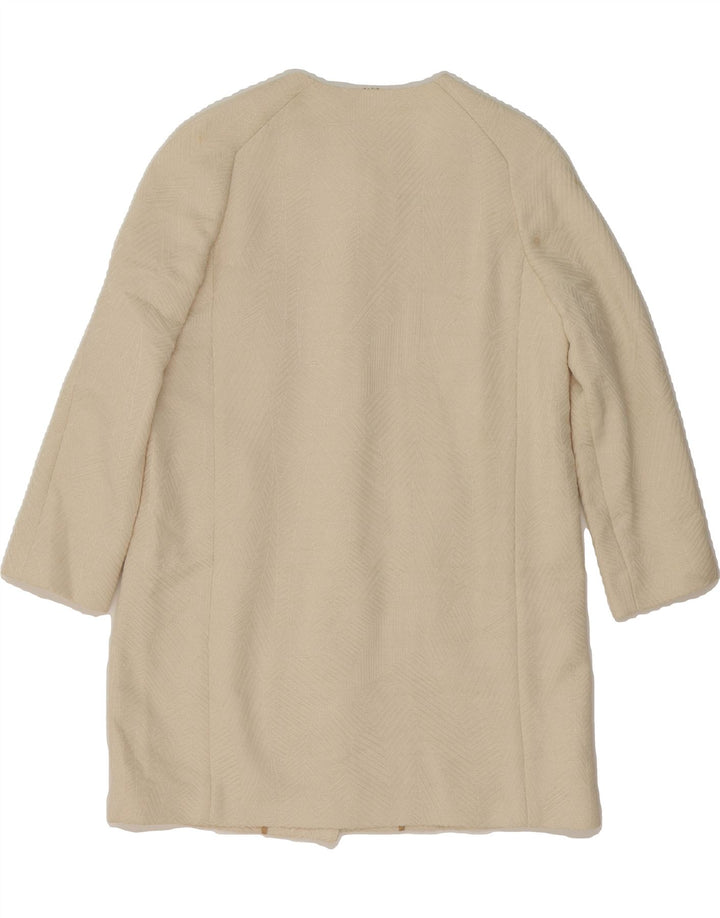 MASSIMO DUTTI Womens Overcoat EU 40 Medium Off White Vintage Massimo Dutti and Second-Hand Massimo Dutti from Messina Hembry 