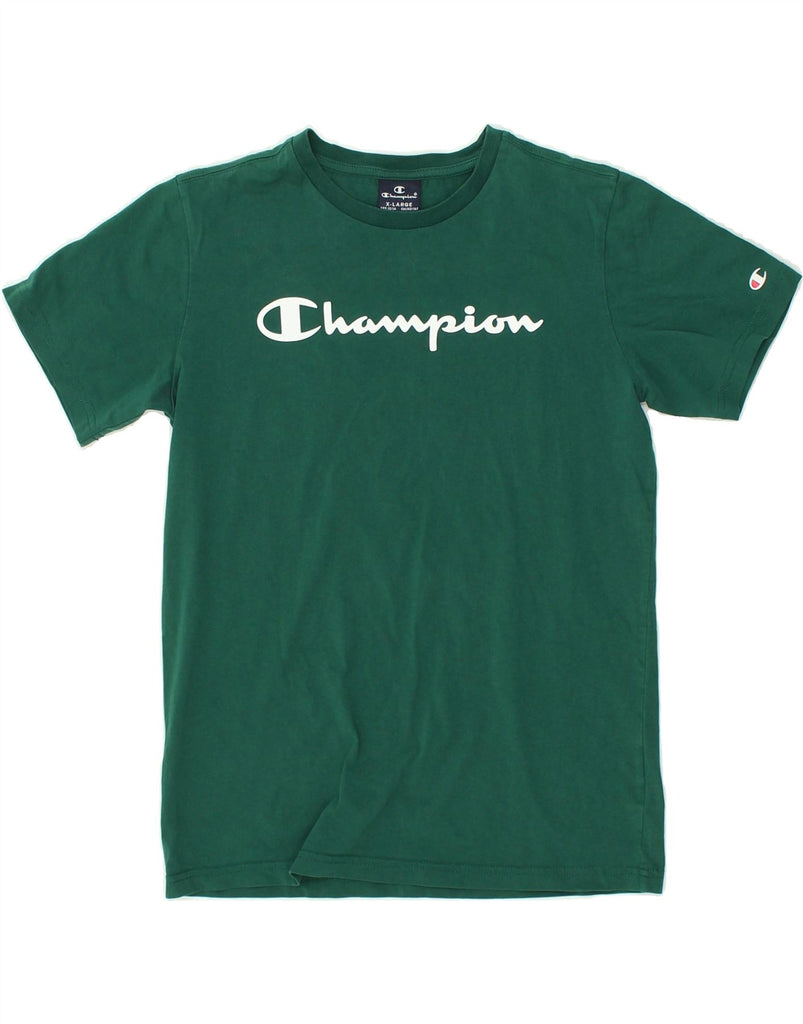 CHAMPION Boys Graphic T-Shirt Top 13-14 Years XL Green | Vintage Champion | Thrift | Second-Hand Champion | Used Clothing | Messina Hembry 