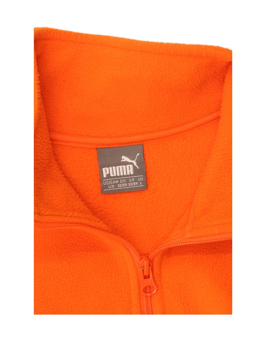 PUMA Mens Zip Neck Fleece Jumper Large Orange Vintage Puma and Second-Hand Puma from Messina Hembry 