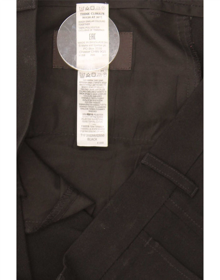 Marks & Spencer Mens Slim Chino Trousers W34 L33 Black Polyester