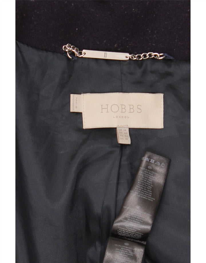 Hobbs Womens Overcoat UK 14 Large Purple Wool