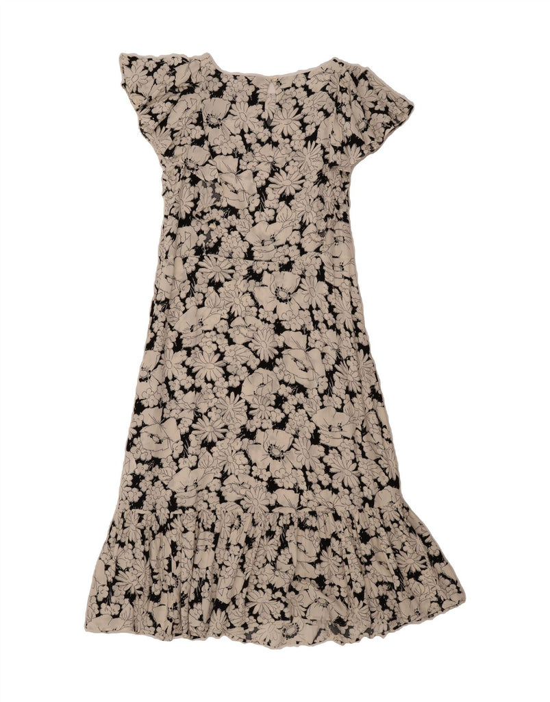 CHAPS Womens Maxi Dress UK 14 Medium Black Floral Viscose Vintage Chaps and Second-Hand Chaps from Messina Hembry 