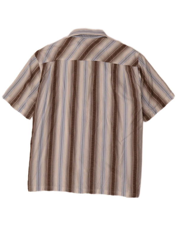 S.OLIVER Mens Short Sleeve Shirt 2XL Blue Striped Cotton