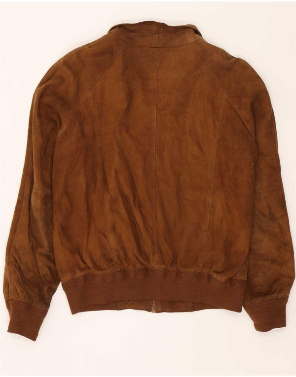 Vintage Mens Suede Jacket IT 48 Medium Beige