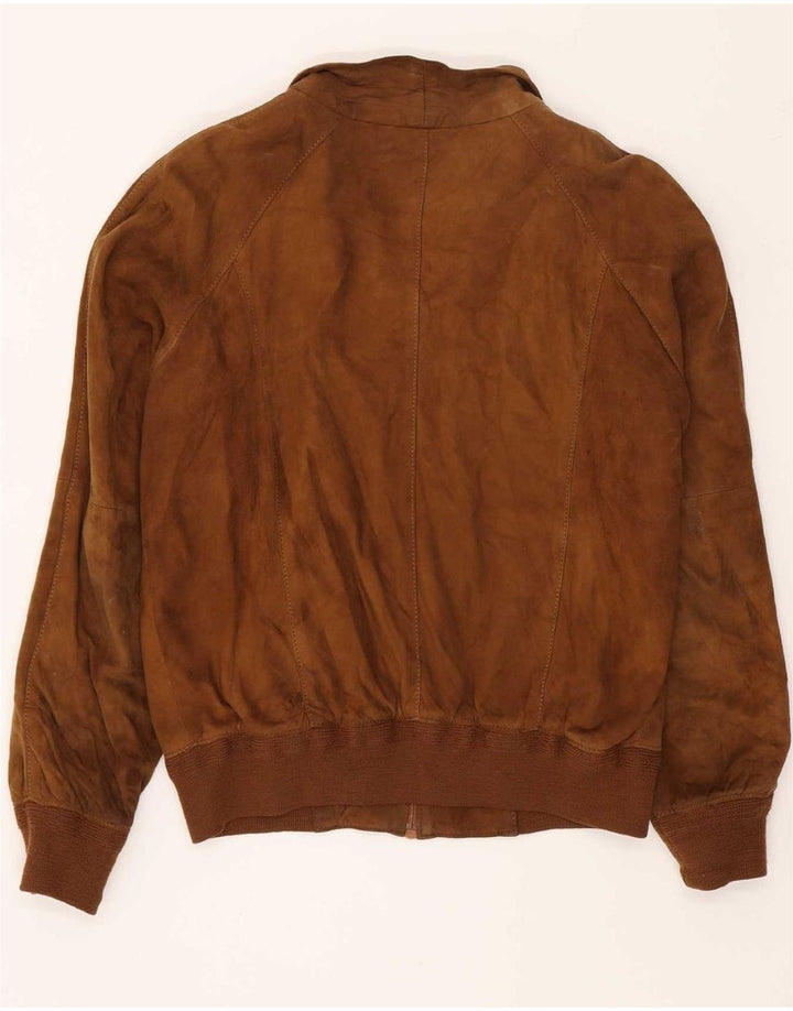 Vintage Mens Suede Jacket IT 48 Medium Beige