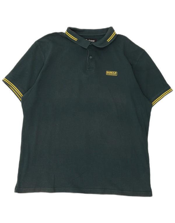 Barbour Mens Polo Shirt 2XL Green Cotton