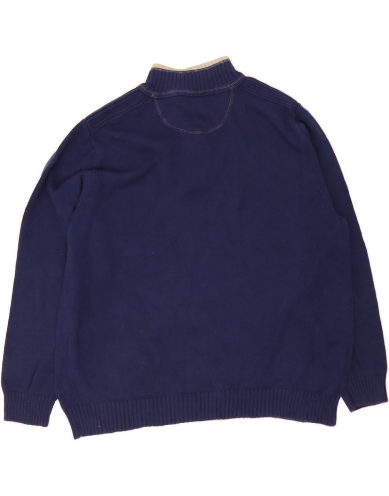 DOCKERS Mens Zip Neck Jumper Sweater 2XL Blue Vintage Dockers and Second-Hand Dockers from Messina Hembry 