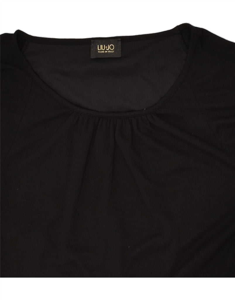 LIU JO Womens Asymmetric Bodycon Dress UK 10 Small Black | Vintage Liu Jo | Thrift | Second-Hand Liu Jo | Used Clothing | Messina Hembry 