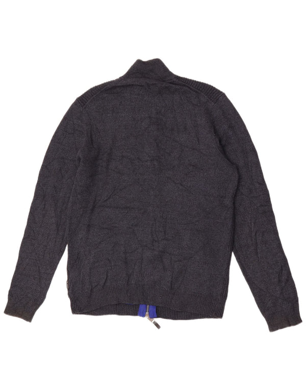 Ted Baker Mens Cardigan Sweater Size 3 Medium Navy Blue Polyester