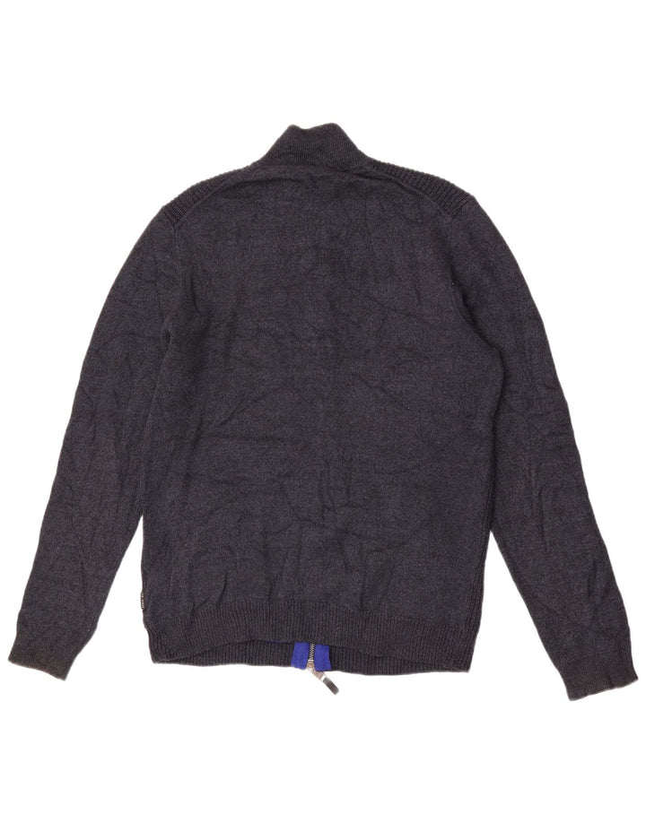Ted Baker Mens Cardigan Sweater Size 3 Medium Navy Blue Polyester