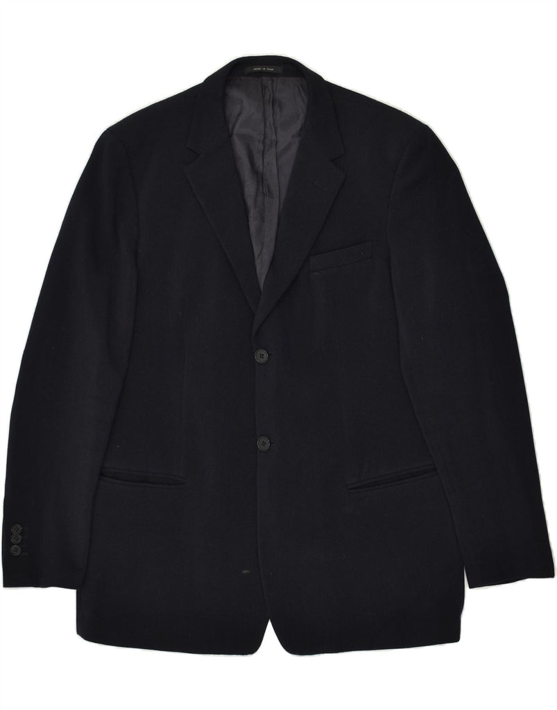 EMPORIO ARMANI Mens 2 Button Blazer Jacket IT 56 3XL Black Virgin Wool | Vintage Emporio Armani | Thrift | Second-Hand Emporio Armani | Used Clothing | Messina Hembry 