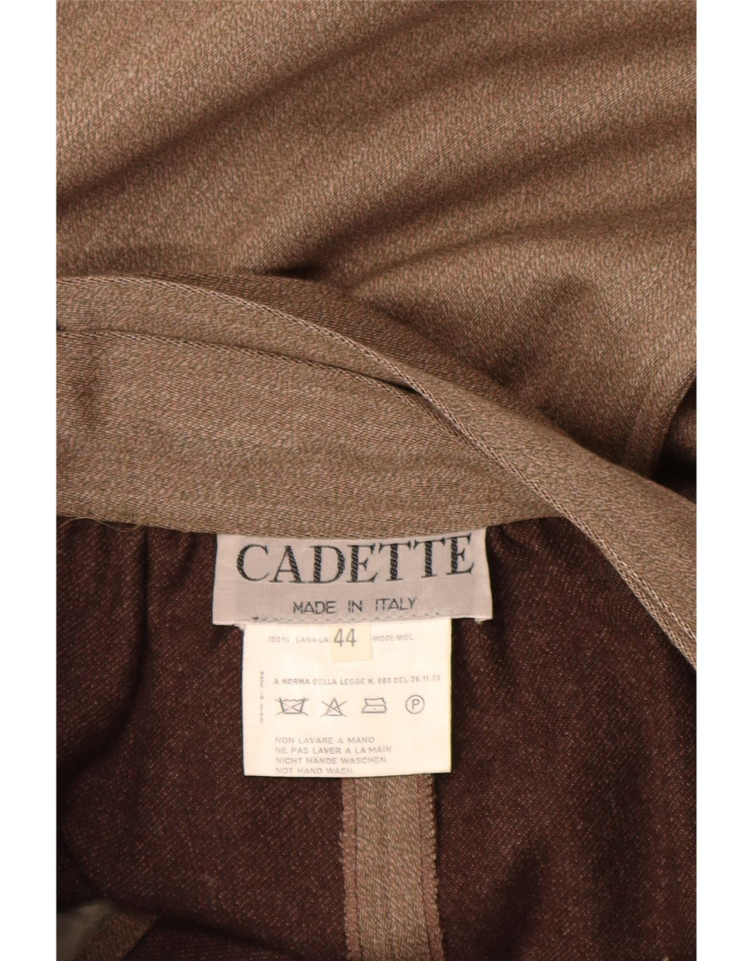 Cadette Womens High Waist A-Line Skirt IT 44 Medium W26 Beige Wool