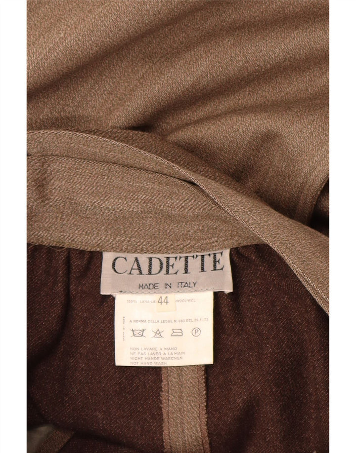 Cadette Womens High Waist A-Line Skirt IT 44 Medium W26 Beige Wool