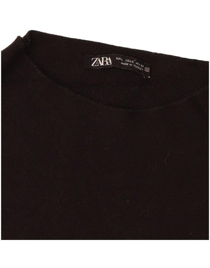 ZARA Womens Bodycon Dress UK 14 Large Black Viscose