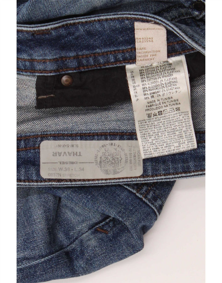 Diesel Mens Thavar Slim Jeans W38 L34 Blue Cotton