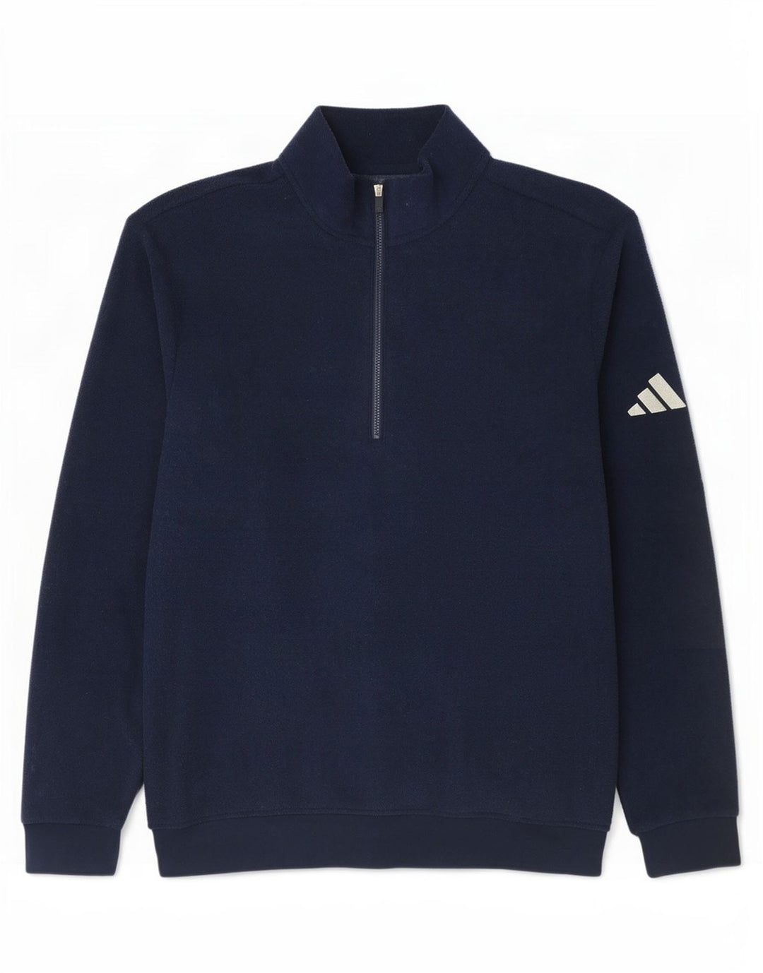 Adidas Mens Zip Neck Fleece Jumper Medium Navy Blue Polyester