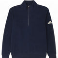 Adidas Mens Zip Neck Fleece Jumper Medium Navy Blue Polyester
