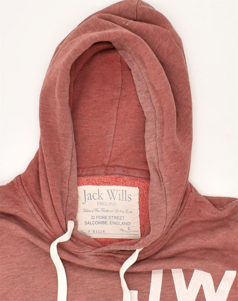 JACK WILLS Mens Graphic Hoodie Jumper Large Brown Cotton | Vintage Jack Wills | Thrift | Second-Hand Jack Wills | Used Clothing | Messina Hembry 