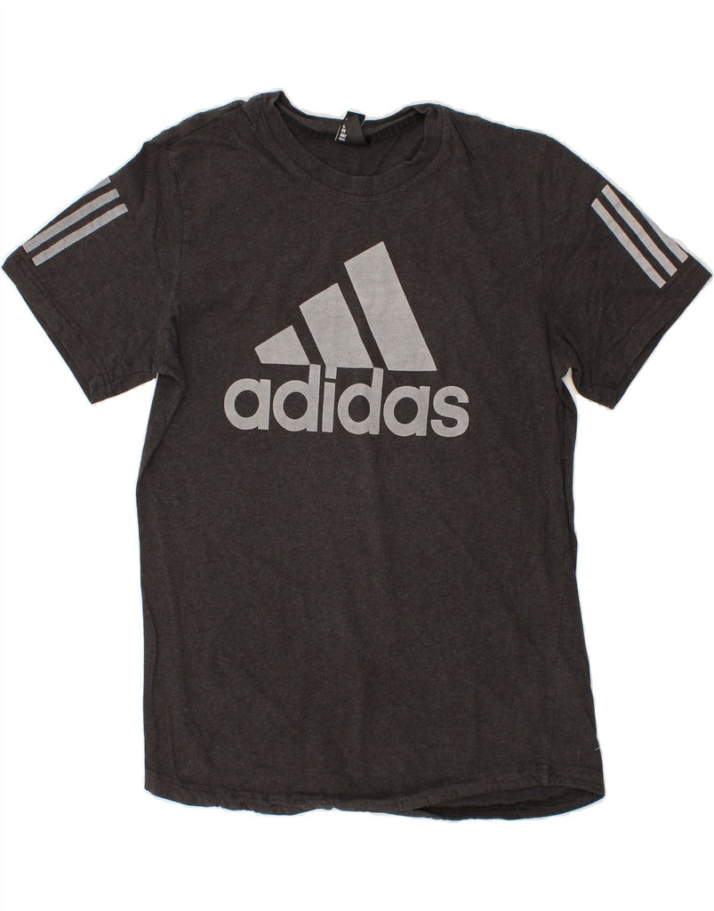 ADIDAS Mens Graphic T-Shirt Top Large Grey Flecked Cotton Vintage Adidas and Second-Hand Adidas from Messina Hembry 